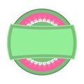 Medical Braces Teeth Logo. Dental Care Background. Orthodontic Treatment Icon. Cartoon Opening Mouth Royalty Free Stock Photo
