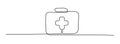 Medical Briefcase drawing by continuous line, thin line design vector illustration Royalty Free Stock Photo