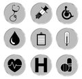 Medical button set. Vector illustrator EPS.