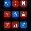 Medical buttons.