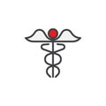 Medical caduceus filled outline icon Royalty Free Stock Photo