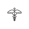 Medical Caduceus line icon Royalty Free Stock Photo