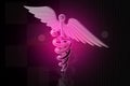 MEDICAL CADUCEUS SIGN in magenta