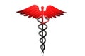 MEDICAL CADUCEUS SIGN in red