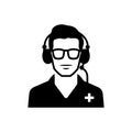Medical call center operator icon Royalty Free Stock Photo