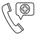 Medical call chat icon, outline style