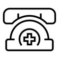 Medical call icon outline vector. Online emergency