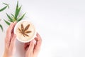 Cannabis hemp cbd coffee latte