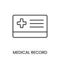 Medical card line icon vector for diabetes education materials