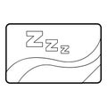 Medical card of sleep icon, outline style