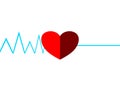 Medical cardiogram of the heart of a dying person