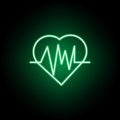 Medical, cardiogram icon in neon style. Element of medicine illustration. Signs and symbols icon can be used for web, logo, mobile