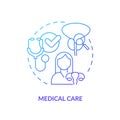 Medical care blue gradient concept icon