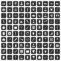 100 medical care icons set black