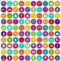 100 medical care icons set color