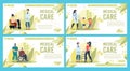 Medical Care for Injured People Vector Web Banners