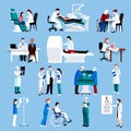 Medical care people fllat icons set Royalty Free Stock Photo