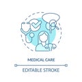 Medical care turquoise concept icon