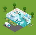 Medical Center Isometric Scheme Icons