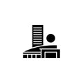 Medical centre black icon concept. Medical centre flat vector symbol, sign, illustration.