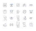 Medical centre outline icons collection. Clinic, Hospital, Health, Medical, Centre, Care, Treatment vector and