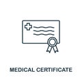 Medical Certificate icon. Simple element from new normality collection. Filled monochrome Medical Certificate icon for