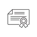 Medical Certificate icon. Style is flat symbol, black color, rounded angles, white background