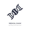 medical chain of dna icon on white background. Simple element illustration from Medical concept Royalty Free Stock Photo