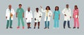 Medical Characters. African American Medics. Doctors and nurses portraits, team of doctors concept, medical office or