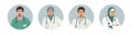 Medical Characters Portraits. Middle Eastern Medics. Arab doctors and nurses portraits, team of doctors concept. Muslim