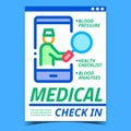 Medical Check In Creative Promotion Banner Vector