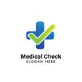 medical check logo template. health logo template design