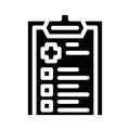 Medical checklist glyph icon vector illustration sign