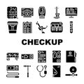 Medical Checkup Health Collection Icons Set Vector