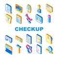 Medical Checkup Health Collection Icons Set Vector