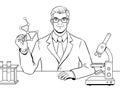 Medical chemist scientist coloring book vector