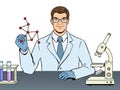 Medical chemist scientist pop art vector