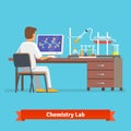 Medical chemistry lab worker researching