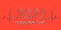 Medical Christmas banner, 2021 happy new year, vector 2021 health medical style heartbeat, concept healthy lifestyle, 3D