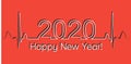 Medical Christmas banner, 2020 happy new year, vector 2020 health medical style heartbeat, concept healthy lifestyle