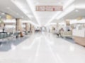 Medical clinic blur background healthcare hospital service center in OPD - outpatient department blurry interior white waiting Royalty Free Stock Photo