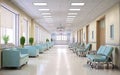 Medical clinic interior waiting area corridor with sofa for sitting Royalty Free Stock Photo