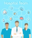 Medical clinic staff doctor and nurses infographics element