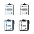 Medical Clipboard Icon Set. Royalty Free Stock Photo