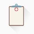 Medical clipboard icon with shadow