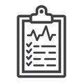 Medical clipboard line icon, medicine