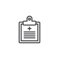 Medical clipboard outline icon