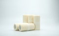 Medical cohesive elastic bandage on white background