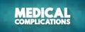 Medical Complications text quote, concept background