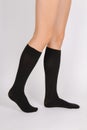 Medical Compression Stockings for varicose veins and venouse therapy. Compression Hosiery. Sock for sports  on Royalty Free Stock Photo